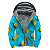 Yellow Rubber Ducks Print Sherpa Lined Zip Up Hoodie