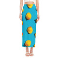Yellow Rubber Ducks Print Side Slit Maxi Skirt