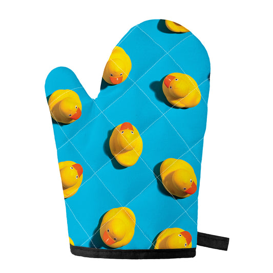 Yellow Rubber Ducks Print Single Oven Mitt