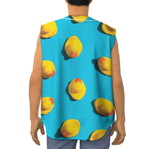 Yellow Rubber Ducks Print Sleeveless Baseball Jersey