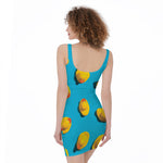 Yellow Rubber Ducks Print Sleeveless Bodycon Dress