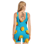 Yellow Rubber Ducks Print Sleeveless One Piece Swimsuit