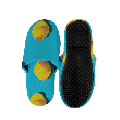 Yellow Rubber Ducks Print Slippers