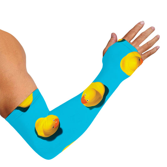 Yellow Rubber Ducks Print Sun Protection Arm Sleeves
