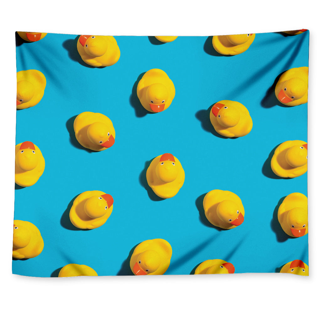 Yellow Rubber Ducks Print Tapestry