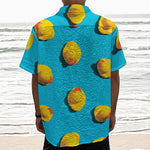 Yellow Rubber Ducks Print Textured Short Sleeve Shirt