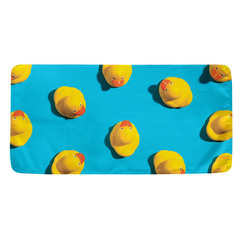 Yellow Rubber Ducks Print Towel