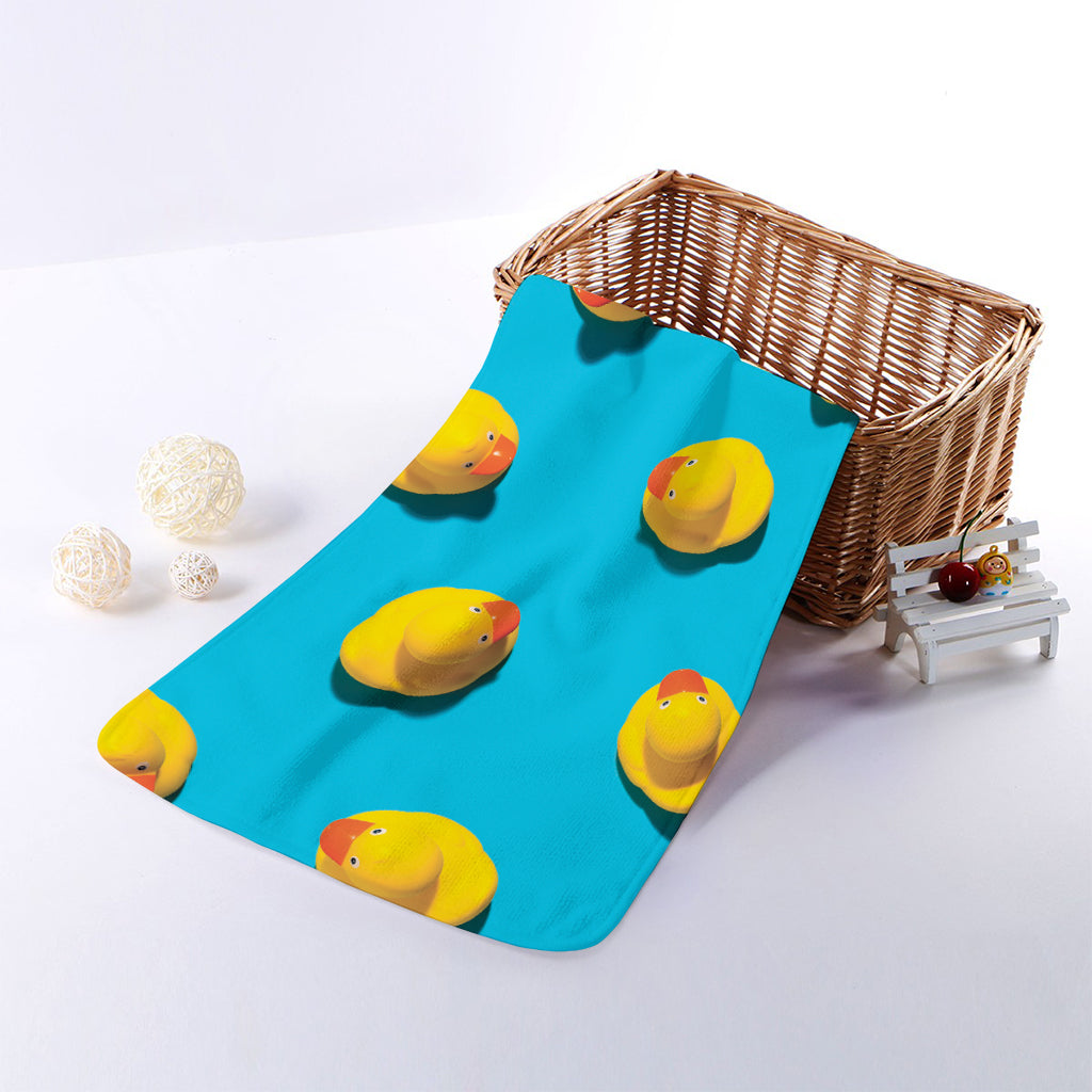 Yellow Rubber Ducks Print Towel