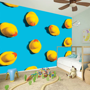 Yellow Rubber Ducks Print Wall Sticker