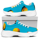 Yellow Rubber Ducks Print White Chunky Shoes