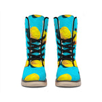 Yellow Rubber Ducks Print Winter Boots