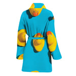 Yellow Rubber Ducks Print Women's Bathrobe