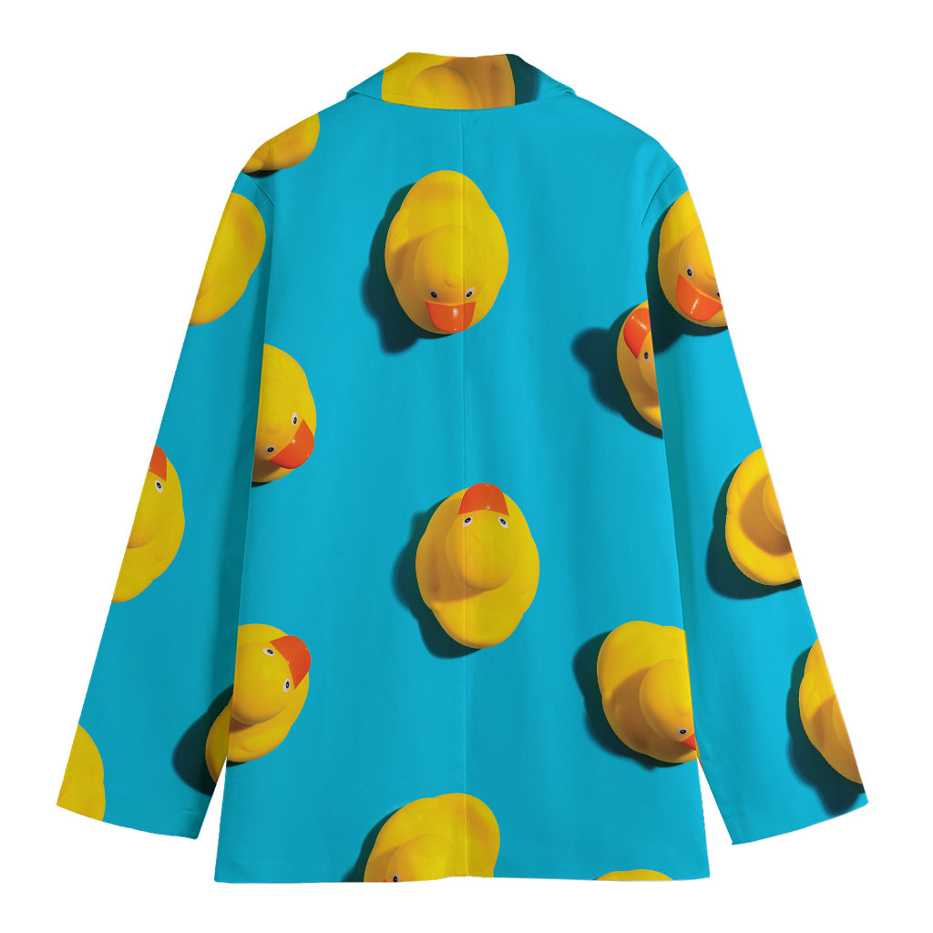 Yellow Rubber Ducks Print Women's Blazer