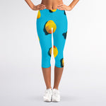 Yellow Rubber Ducks Print Women's Capri Leggings