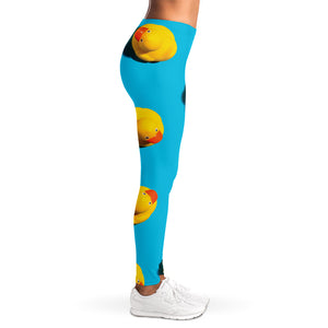 Yellow Rubber Ducks Print Women's Leggings