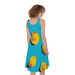 Yellow Rubber Ducks Print Women's Sleeveless Dress