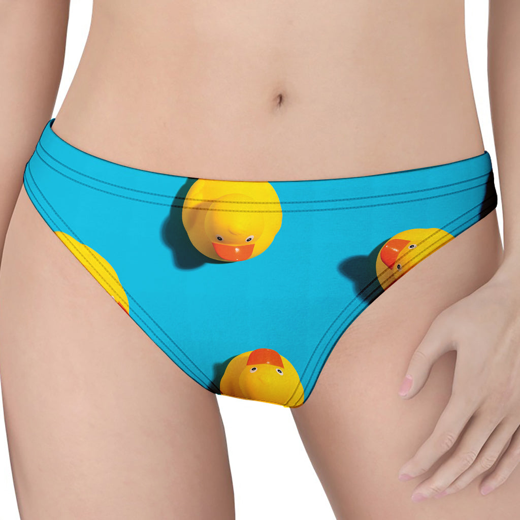 Yellow Rubber Ducks Print Women's Thong