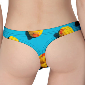 Yellow Rubber Ducks Print Women's Thong