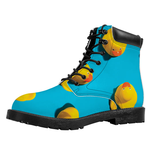 Yellow Rubber Ducks Print Work Boots