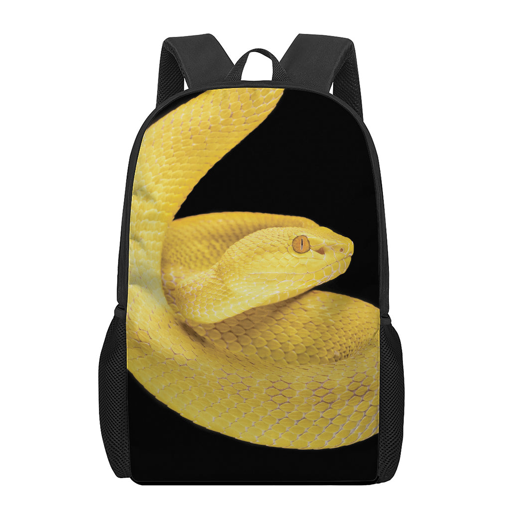 Yellow Snake Print 17 Inch Backpack