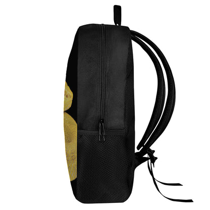 Yellow Snake Print 17 Inch Backpack