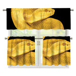 Yellow Snake Print 3 Piece Kitchen Curtains