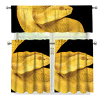 Yellow Snake Print 3 Piece Kitchen Curtains