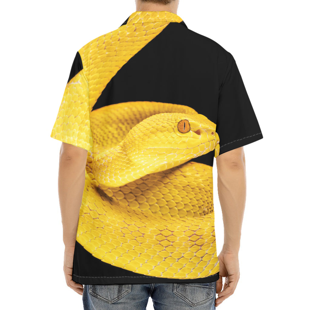 Yellow Snake Print Aloha Shirt