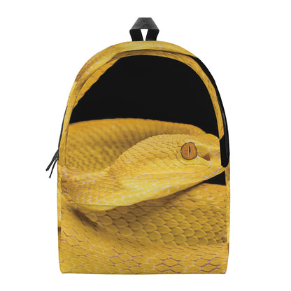Yellow Snake Print Backpack