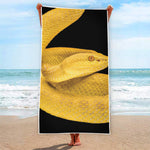 Yellow Snake Print Beach Towel