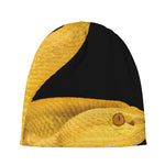Yellow Snake Print Beanie