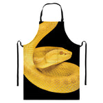 Yellow Snake Print Bib Apron With Pocket