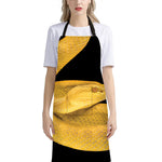 Yellow Snake Print Bib Apron With Pocket