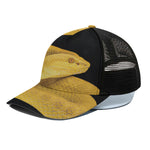 Yellow Snake Print Black Mesh Trucker Cap