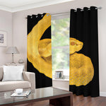 Yellow Snake Print Blackout Grommet Curtains