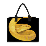Yellow Snake Print Canvas Tote Bag