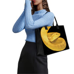 Yellow Snake Print Canvas Tote Bag