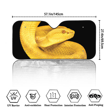 Yellow Snake Print Car Windshield Sun Shade