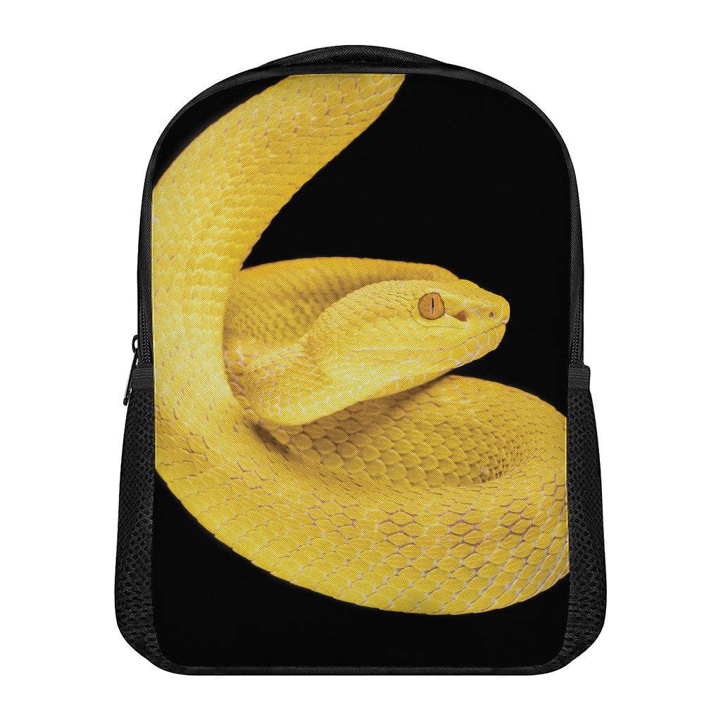 Yellow Snake Print Casual Backpack