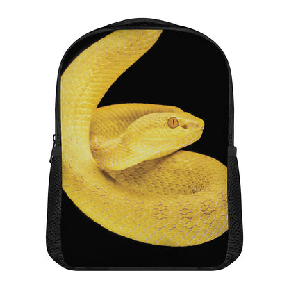 Yellow Snake Print Casual Backpack