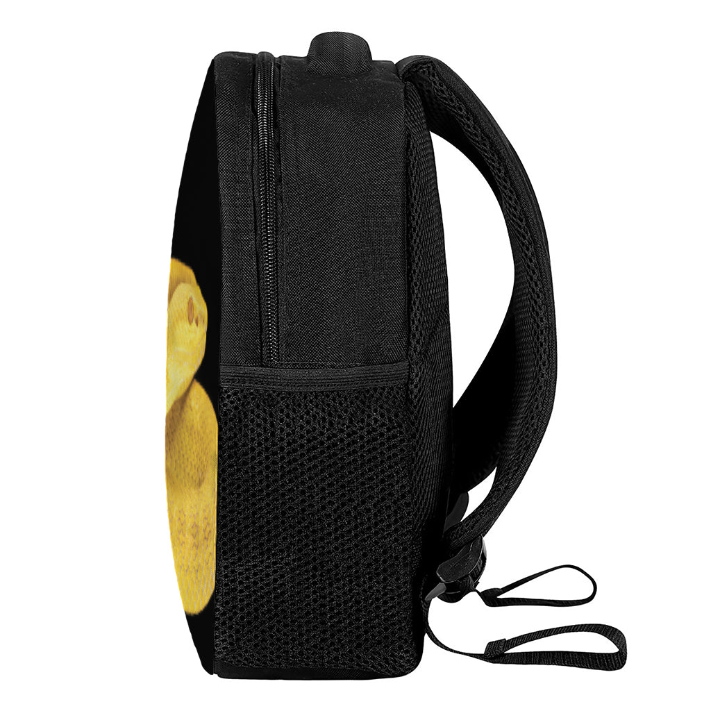 Yellow Snake Print Casual Backpack