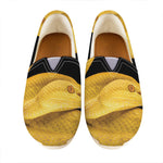 Yellow Snake Print Casual Shoes