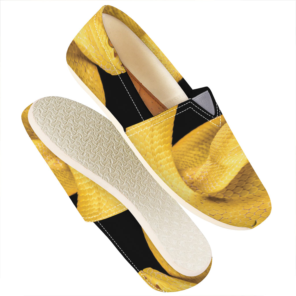 Yellow Snake Print Casual Shoes