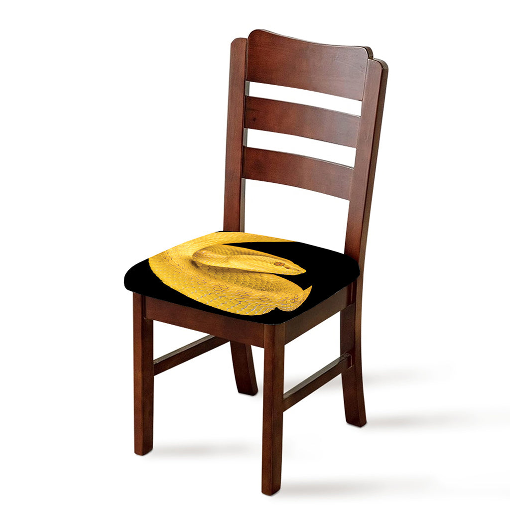 Yellow Snake Print Chair Cushion Cover