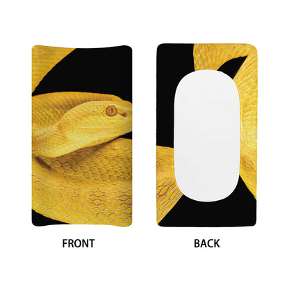 Yellow Snake Print Changing Pad Cover