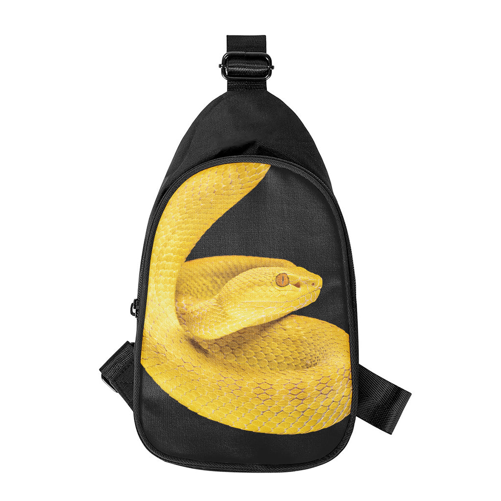 Yellow Snake Print Chest Bag