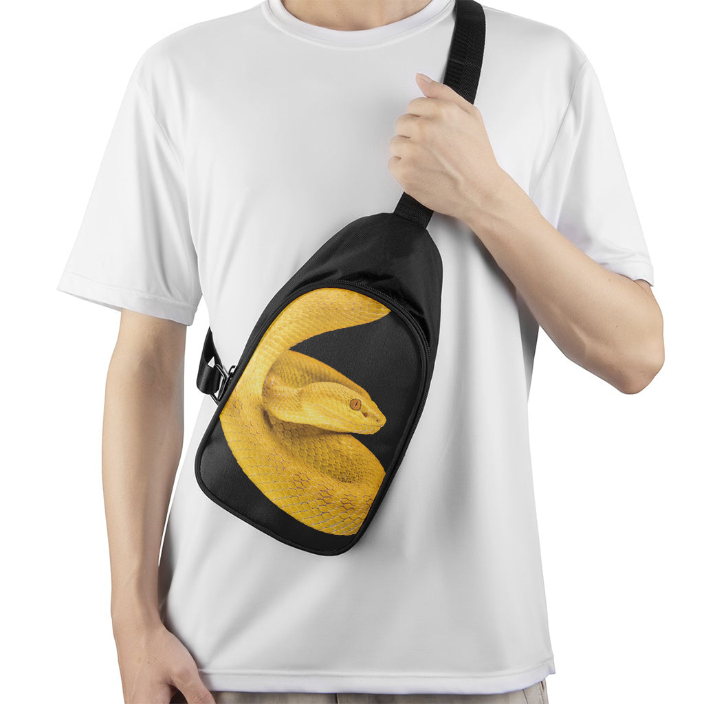 Yellow Snake Print Chest Bag