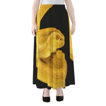 Yellow Snake Print Chiffon Maxi Skirt