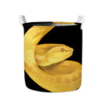 Yellow Snake Print Collapsible Laundry Basket
