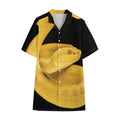 Yellow Snake Print Cotton Hawaiian Shirt